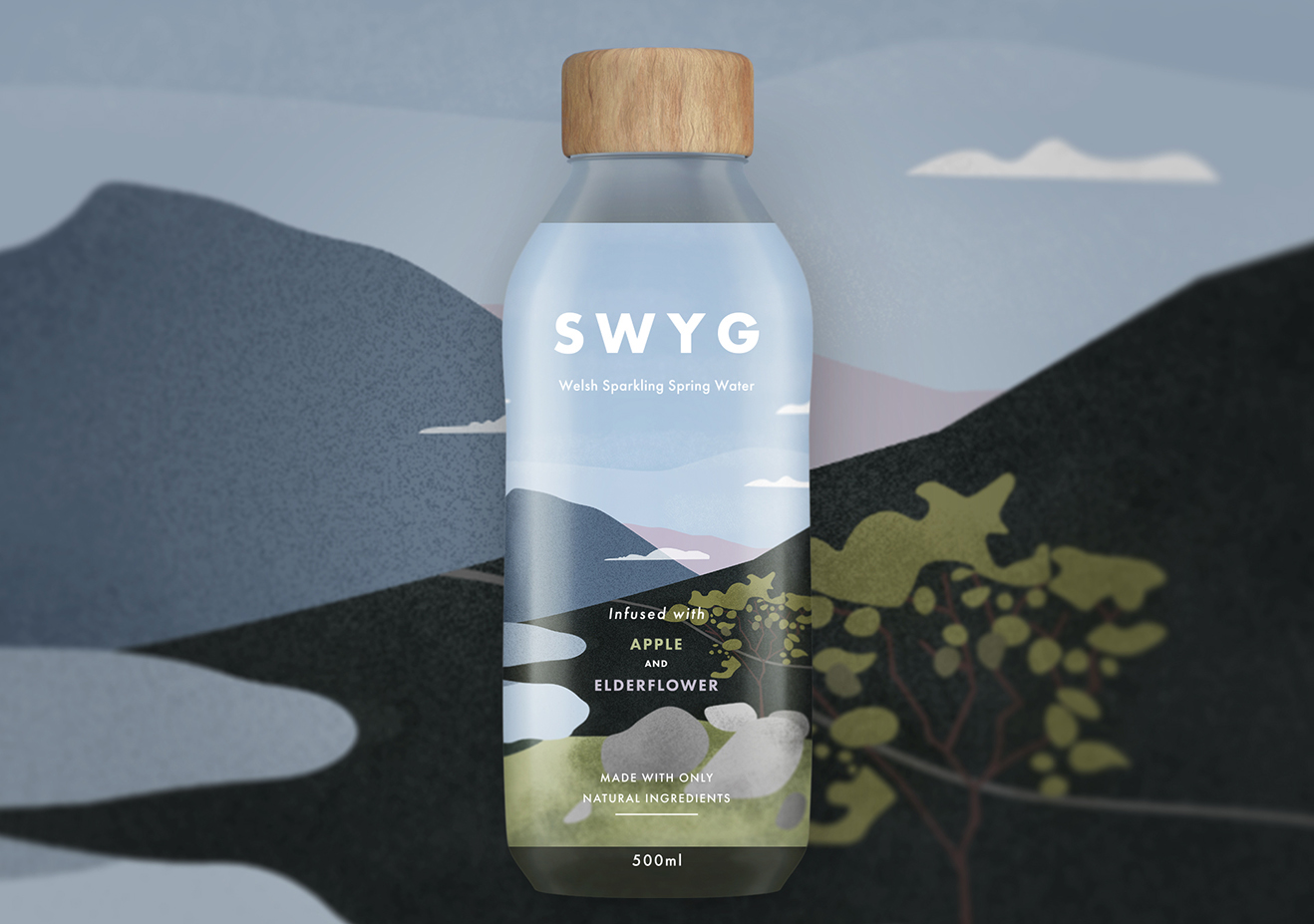 CGI product photography for falvoured water brand