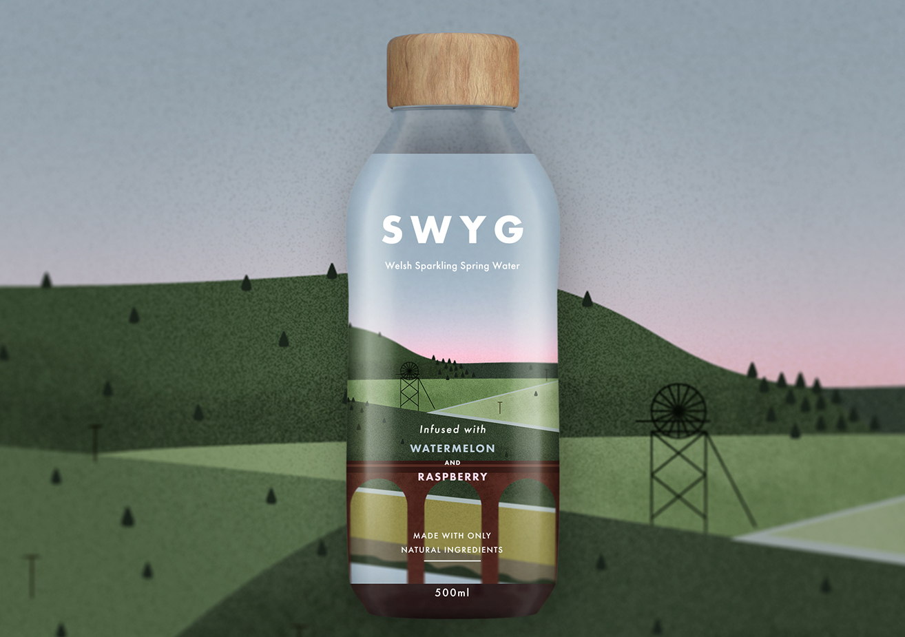 CGI product photography for falvoured water brand